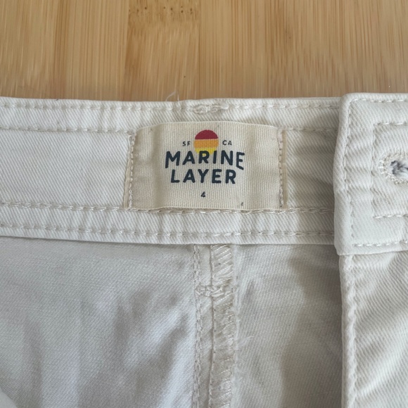 Marine Layer Full Length Raw Edge Bridget Pant in Cream, Size 4 - Picture 2 of 8